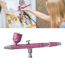 Aerografo rosa, ugello da 0,3 mm, tazza da 7 ml, portatile