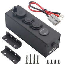 12/24V Distribution Panel Multi-Function Box Lighter Usb for Anderson Socket Power 8AWG 30cm