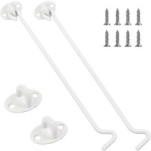 (As show, One size) 2 Pcs Stainless Steel Window Hook Eye Bolt Locking Door Lock with Screws