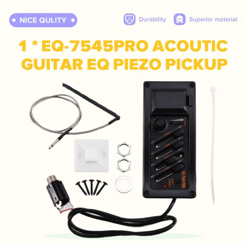 EQ-7545PRO Akustisk Gitarr EQ Piezopickup Förförstärkare 4-Bands Akustisk Gitarr Piezopickup 1