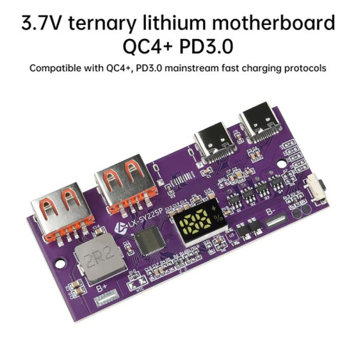 Module de Chargeur de Batterie au Lithium-Ion à LED Double USB Micro-Type/Type-C, Compatible QC2.0/QC3.0/QC4.0 A 1