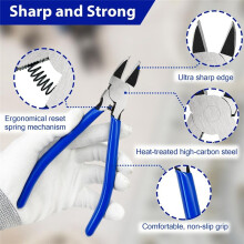 2 Pack Wire Cutters Set, 6Inch and 5Inch Ultra- Flush Cutters, Carbon Steel Wire Cutters for Crafting, Electronics