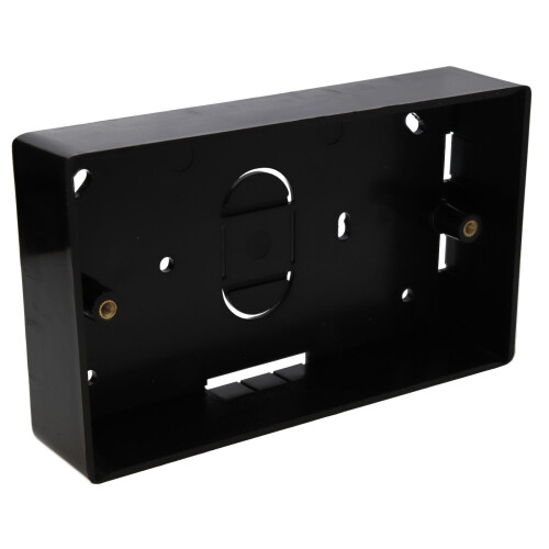 kenable Surface Mount Back Box Pattress Box 2 Gang 32mm Black