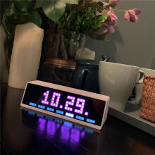 LED Displays Clocks with Weather Clocks Stocks Cryptocurrency Bitcoin Forex Price Desktop Dot Matrix Screen WIFI C