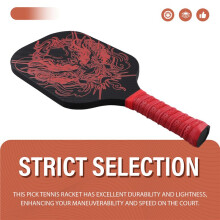 Raquette de Pickleball en Fibre de Carbone, Design Tête de Dragon, Pressée à Chaud, Légère et Durable, pour un Jeu Amélioré.