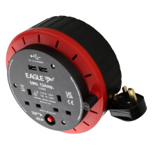 2 Gang Mains Power Extension Reel with USB 2.4A Ports and Thermal Switch 5m