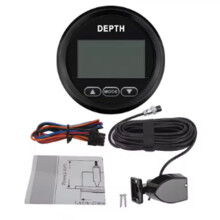 Marine 52mm Digital Depth Gauge Indicator with Transducer and White Backlight for Yachts Fishing Boats Universal 12V BN