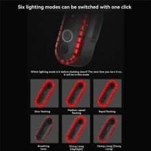 Cámara Grabadora de Luz Trasera para Bicicleta, Resistente Al Agua, Luz de Advertencia Trasera de 1080P HD, Grabación Continua de 6 H para Montar en