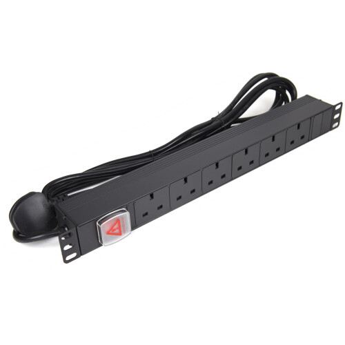 kenable PDU UK Sockets 6 Way with UK Plug Power Distribution Unit Horizontal 5m 1