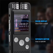 Professional Voice Activated Digital Audio Voice Recorder 8GB Pen Non-Stop 80hr Recording PCM Support TF-Card