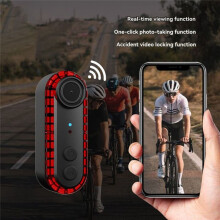 Fietsachterlichtcamera-Recorder, Waterdicht, Fietswaarschuwingsachterlicht, 1080P HD, Continue Opname, 6 Uur, voor Het Rijden, A