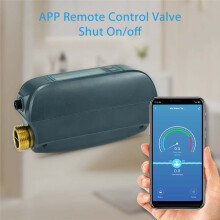Vanne D'Eau Intelligente Tuya WiFi avec Débit D'Eau et Compteur D'Eau, Arrêt/Marche, Télécommande, Affichage en Temps Réel, Prise UE