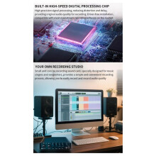Audio Interface Professionele Geluidskaart met Monitoring Elektrische Gitaar Live-Opname voor Studio Zangmicrofoon