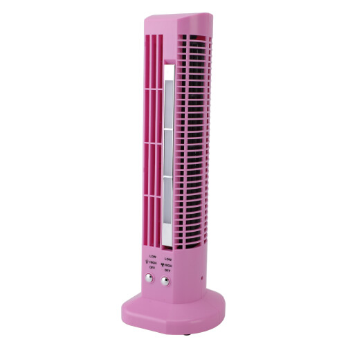 Mini Bladeless Desktop Fan with Light, Pink, USB Portable