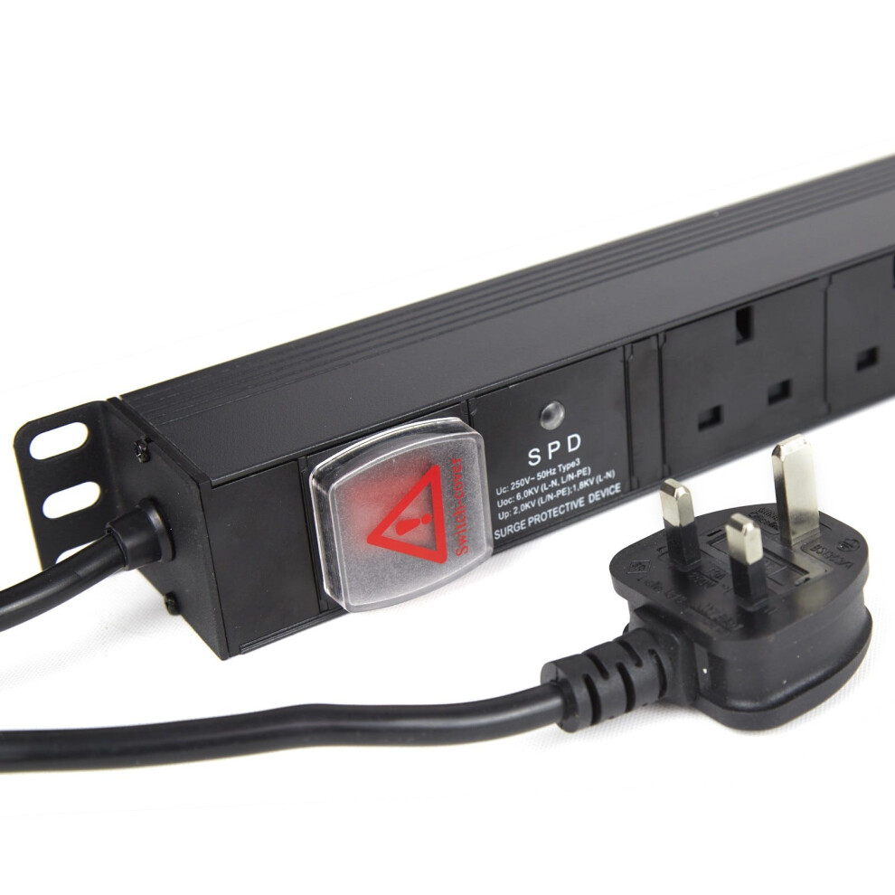 Kenable Pdu Uk Sockets 8 Way With Uk Plug Power Distribution Unit Vertical 3M Surged
