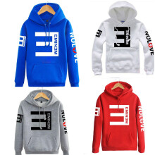 (Blue,XL)Eminem Long Sleeved Hoodie Pullover Sports Shirt Top Solid Color Fashion Clothes