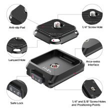 Ulanzi UKA01 Uka Quick-Release Plate and Base Kit Compatible with Uka & F38 Plates for Camera Tripod Quick Release Plate 2 Sets