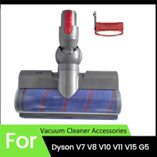 Electric Soft Roller Brush with Button for V7 V8 V10 V11 V15 Vacuum Attachment with Green LED Lights