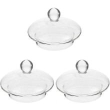 (As show, One size) 3pcs Replacement Glass Lid Set for Small Tea Pot, Beverage Dispenser (3.2 Inch)