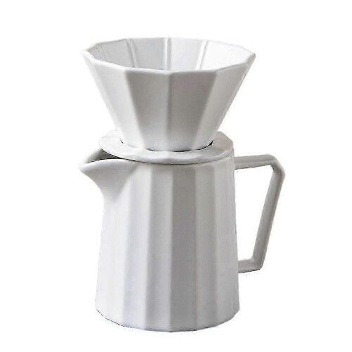 (As show, One size) Ceramic Coffee Dripper for 1-2 Cups Permanent Pour Over Coffee Maker with Separate S
