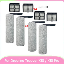 9PCS Brush Roller and HEPA Filter Set for Trouver K10 / K10 Pro Cordless Dry and Wet Vacuum Cleaners Parts