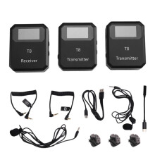 Système de Microphone Sans Fil 2,4 G, Microphone Cravate, Émetteur-Récepteur, Clip de Réduction de Bruit Intégré, 2 Émetteurs.