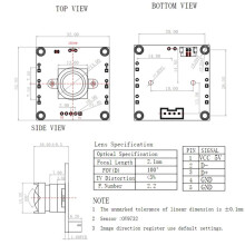 6 Pezzi OV9732 Modulo Telecamera 100 Gradi 1280x720 30 Fps per Autodarts Io con Cavo da 3 Metri, Dimensioni PCB: 32x32 mm, Modulo Telecamera