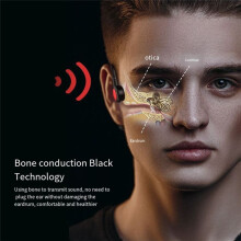 Ear Clip Type Bone Conduction Headphones Handsfree Bone Transmission Headset Noise Reduction Black