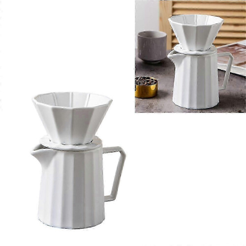 (As show, One size) Ceramic Coffee Dripper for 1-2 Cups Permanent Pour Over Coffee Maker with Separate S 1