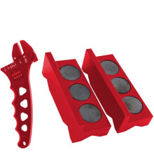 Aluminum Adjustable Wrench Spanner & Vise Jaw Insert for Fuel Hose Fitting Automotive Installation Tool Kit (Red)