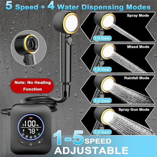 Camping Shower 3.7V 8000mAh Rechargeable Camp Shower