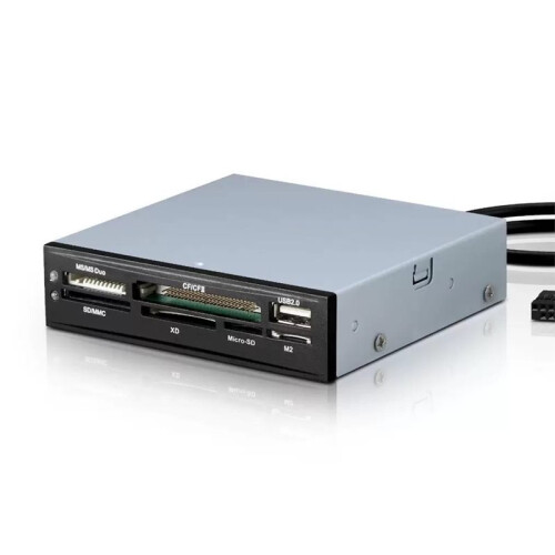 Painel Frontal de 3,5 Polegadas com Leitor de Cartão USB 2.0 de 9 Pinos, Slot para Cartão TF Flash,  , Micro-, MMC, MS, CF e XD. 2