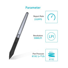 PW100 Stylus for Huion H640P/H950P/H1060P H1161/HS610 Tablet 8192 Levels Battery-Free Stylus