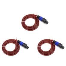 3X Speakon Luidsprekerkabel Blote Draad Open Einde Kabel, Speakon Naar Luidsprekerkabel Audiosnoer Versterker Aansluitsnoer voor DJ/PA