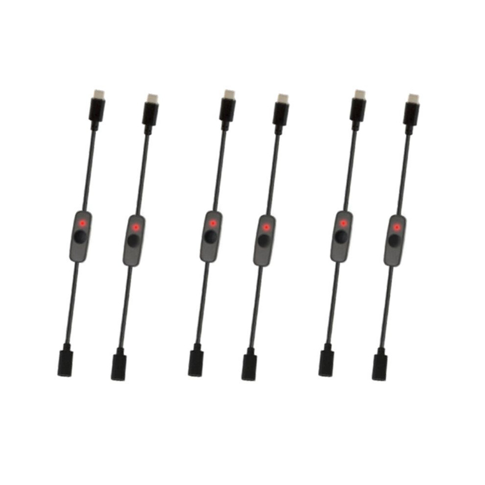 Power Usb Type C With Indicator Male To Female Usb-C Extension Cable For Raspberry Pi 4B 6 Pcs Light 6033700940820