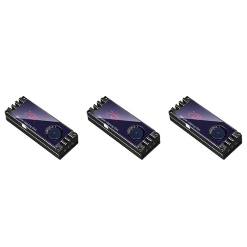 3X M2 SSD Heatsink Cooler Temperature OLED Digital Display M.2 2280 NVME SSD Solid State Hard Disk Radiator Heat Black