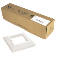 Excel White Single Gang Bevelled Face Plate without Blanks Trade [20 Pack]