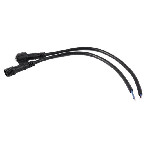 3X Macho Hembra Enchufe 2 Pines LED Impermeable Cable Conector Negro 1