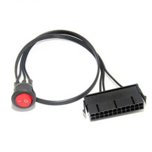 4PCS 50cm Cable Copper Tin Wire 24-Pin Female ATX PSU PC Power Supply Tester Start Jumper with /OFF