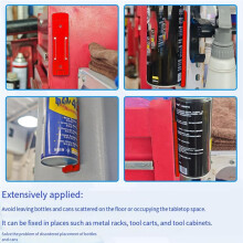 Magnetic Sprays Can Holder - Adhesive Metal Can Fixing Bracket with Double Magnetic Clips