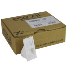 Excel EuroMod Angled For RJ45 Keystone FacePlate 25mm x 50mm Trade 20 Pack White