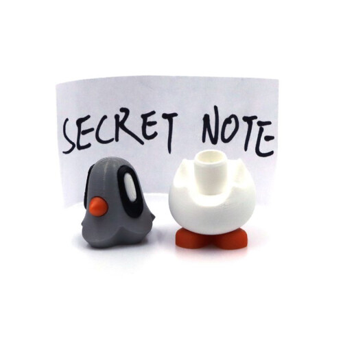 2pc 3D Printed Blob  with Magnetic Foot, Secret Note Compartment, Detachable Miniature Home Decor Statue 1