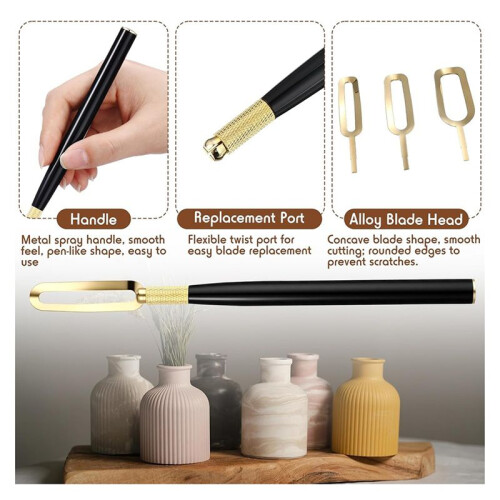 4Pcs Pottery Fluting Tool Kit Clay Ceramics Trimming Tools with 3 Different Fluting Blades Handle for Pottery Works 2