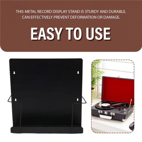 Support de Rangement pour Disques Vinyles, Présentoir pour CD, Support Mural Décoratif en Vinyle Mat. 2