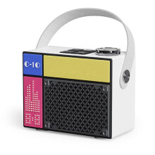 Portable Speaker Rechargeable Wireless Speaker with Deep Bass Support TF Card USB Drive Home Decor White