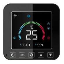 Termostato de Aire Acondicionado WiFi Tuya con Control de Temperatura y Humedad por Infrarrojos, Pantalla Táctil LCD para Home y Alexa.