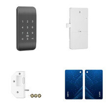 Clavier Numérique Sans Fil pour Contrôle D'Accès, Téléphone/RFID/Carte, Mot de Passe, Serrure pour Casiers, Version Améliorée (APP) - Noir