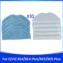 10PCS Mop Cloths for EZVIZ RE4 /RE4 /RE5 /RE5 Vacuum Cleaner Parts Washable Microfiber Mop Pads