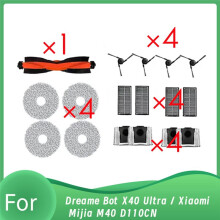 For Bot X40 Ultra / Mijia M40 D110CN Vacuum Cleaner Parts Main Side Brush Mop Cloth Dust Bag Filter
