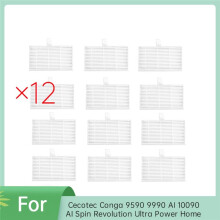 12 Pezzi di Filtro per Cecotec per Conga 9590 9990 AI 10090 AI Spin Revolution Ultra Power Home Sweeper Accessories